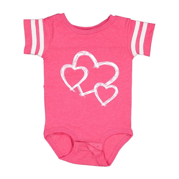 Inktastic Three White Hearts Boys or Girls Baby Bodysuit