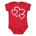 thumbnail image 1 of Inktastic Three White Hearts Boys or Girls Baby Bodysuit, 1 of 5