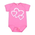 thumbnail image 1 of Inktastic Three White Hearts Boys or Girls Baby Bodysuit, 1 of 5