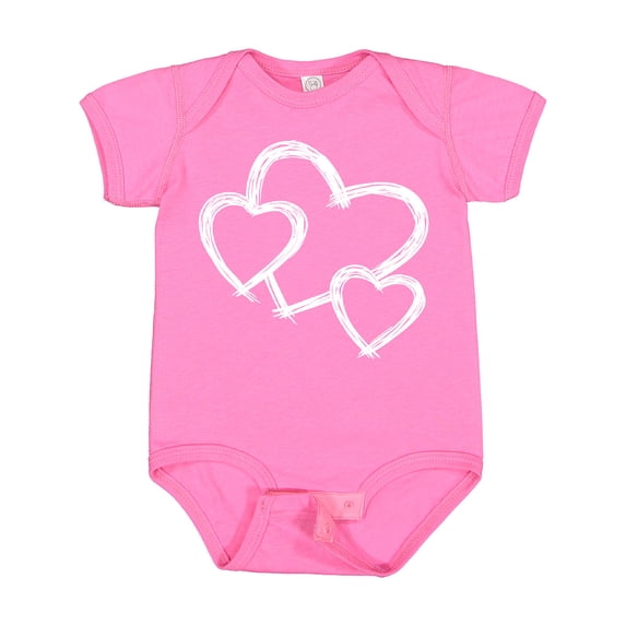Inktastic Three White Hearts Boys or Girls Baby Bodysuit