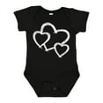 thumbnail image 1 of Inktastic Three White Hearts Boys or Girls Baby Bodysuit, 1 of 5