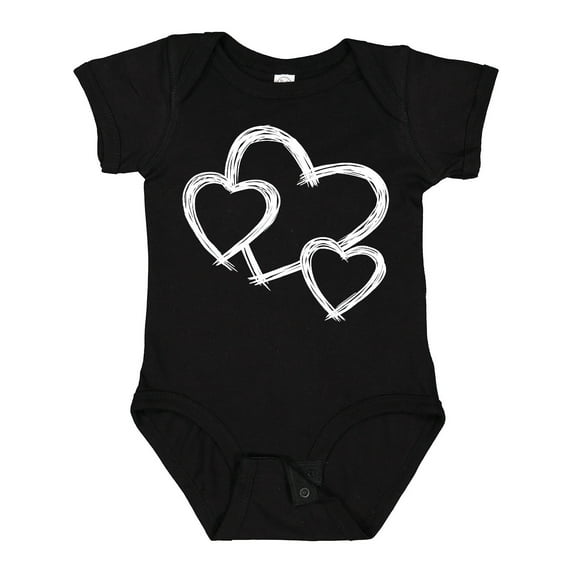 Inktastic Three White Hearts Boys or Girls Baby Bodysuit