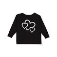 thumbnail image 1 of Inktastic Three White Hearts Boys or Girls Long Sleeve Toddler T-Shirt, 1 of 5