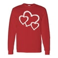 thumbnail image 1 of Inktastic Three White Hearts Long Sleeve T-Shirt, 1 of 5