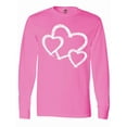 thumbnail image 1 of Inktastic Three White Hearts Long Sleeve T-Shirt, 1 of 5