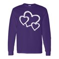 thumbnail image 1 of Inktastic Three White Hearts Long Sleeve T-Shirt, 1 of 5