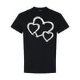 thumbnail image 1 of Inktastic Three White Hearts T-Shirt, 1 of 5