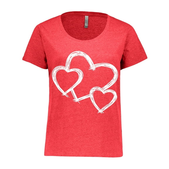 Inktastic Three White Hearts Women's Plus Size T-Shirt