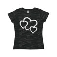 thumbnail image 1 of Inktastic Three White Hearts Women's T-Shirt, 1 of 5