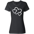 thumbnail image 1 of Inktastic Three White Hearts Women's T-Shirt, 1 of 5