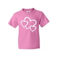 thumbnail image 1 of Inktastic Three White Hearts Youth T-Shirt, 1 of 5