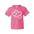 thumbnail image 1 of Inktastic Three White Hearts Youth T-Shirt, 1 of 5