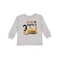 thumbnail image 1 of Inktastic Three and Digging It Bulldozer 3rd Birthday Boys or Girls Long Sleeve Toddler T-Shirt, 1 of 5