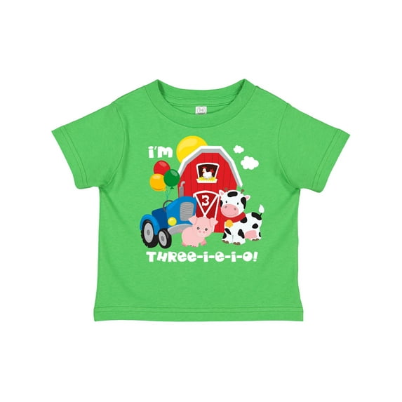 Inktastic Three-i-e-i-o 3rd Birthday Boys or Girls Toddler T-Shirt