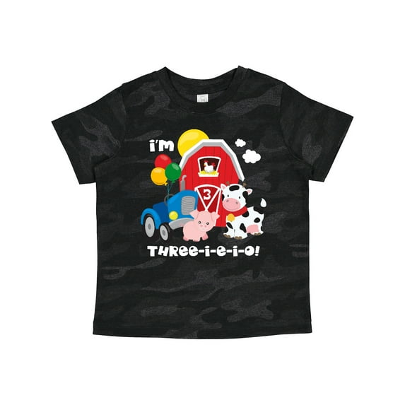 Inktastic Three-i-e-i-o 3rd Birthday Boys or Girls Toddler T-Shirt