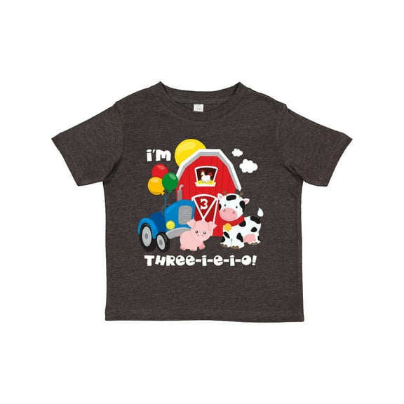 Inktastic Three-i-e-i-o 3rd Birthday Boys or Girls Toddler T-Shirt