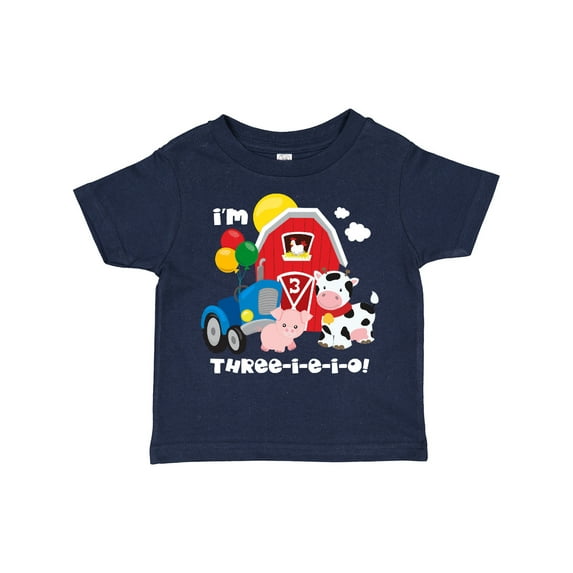 Inktastic Three-i-e-i-o 3rd Birthday Boys or Girls Toddler T-Shirt
