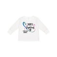 thumbnail image 1 of Inktastic Thyroid Cancer Awareness Pink, Blue, Teal Heart Ribbon Boys or Girls Long Sleeve Toddler T-Shirt, 1 of 5