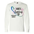 thumbnail image 1 of Inktastic Thyroid Cancer Awareness Pink, Blue, Teal Heart Ribbon Long Sleeve T-Shirt, 1 of 5