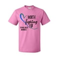 thumbnail image 1 of Inktastic Thyroid Cancer Awareness Pink, Blue, Teal Heart Ribbon T-Shirt, 1 of 5