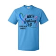 thumbnail image 1 of Inktastic Thyroid Cancer Awareness Pink, Blue, Teal Heart Ribbon T-Shirt, 1 of 5