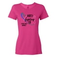 thumbnail image 1 of Inktastic Thyroid Cancer Awareness Pink, Blue, Teal Heart Ribbon Women's T-Shirt, 1 of 5
