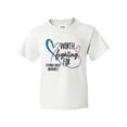 thumbnail image 1 of Inktastic Thyroid Cancer Awareness Pink, Blue, Teal Heart Ribbon Youth T-Shirt, 1 of 5