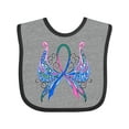thumbnail image 1 of Inktastic Thyroid Cancer Awareness with Butterfly Ribbon Words Boys or Girls Baby Bib, 1 of 4