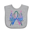 thumbnail image 1 of Inktastic Thyroid Cancer Awareness with Butterfly Ribbon Words Boys or Girls Baby Bib, 1 of 4