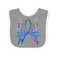 thumbnail image 1 of Inktastic Thyroid Cancer Awareness with Butterfly Ribbon Words Boys or Girls Baby Bib, 1 of 4
