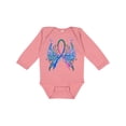 thumbnail image 1 of Inktastic Thyroid Cancer Awareness with Butterfly Ribbon Words Boys or Girls Long Sleeve Baby Bodysuit, 1 of 5