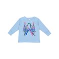 thumbnail image 1 of Inktastic Thyroid Cancer Awareness with Butterfly Ribbon Words Boys or Girls Long Sleeve Toddler T-Shirt, 1 of 5