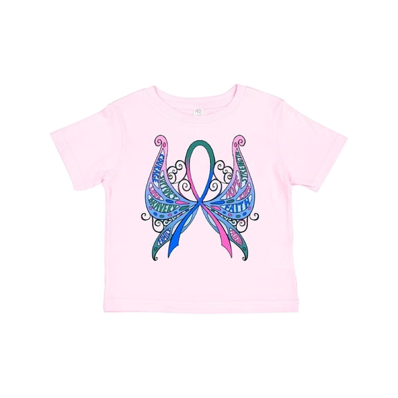 Inktastic Thyroid Cancer Awareness with Butterfly Ribbon Words Boys or Girls Toddler T-Shirt