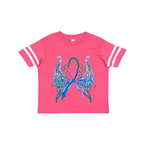 Inktastic Thyroid Cancer Awareness with Butterfly Ribbon Words Boys or Girls Toddler T-Shirt