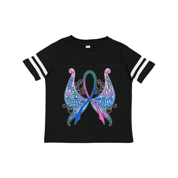 Inktastic Thyroid Cancer Awareness with Butterfly Ribbon Words Boys or Girls Toddler T-Shirt