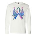 thumbnail image 1 of Inktastic Thyroid Cancer Awareness with Butterfly Ribbon Words Long Sleeve T-Shirt, 1 of 5