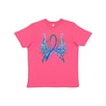 thumbnail image 1 of Inktastic Thyroid Cancer Awareness with Butterfly Ribbon Words Youth T-Shirt, 1 of 5