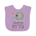 thumbnail image 1 of Inktastic Tia Loves Me Baby Elephant Boys or Girls Baby Bib, 1 of 4
