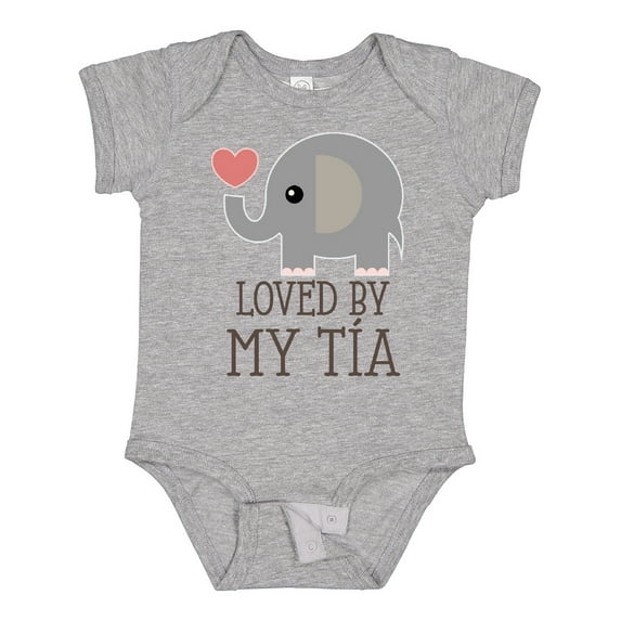 Inktastic Tia Loves Me Baby Elephant Boys or Girls Baby Bodysuit