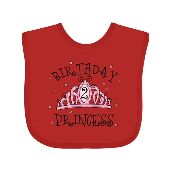 Inktastic Tiara 2nd Birthday Princess Girls Baby Bib