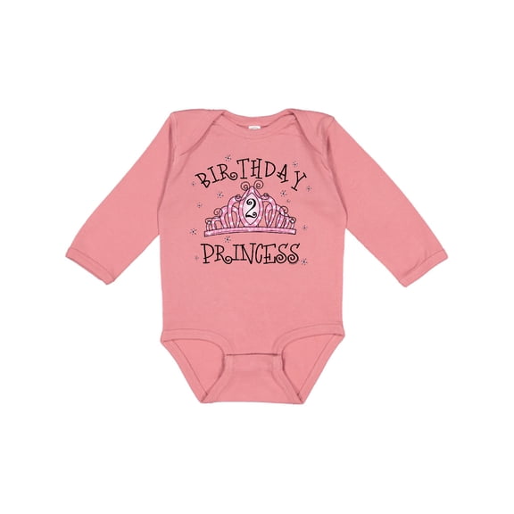 Inktastic Tiara 2nd Birthday Princess Girls Long Sleeve Baby Bodysuit