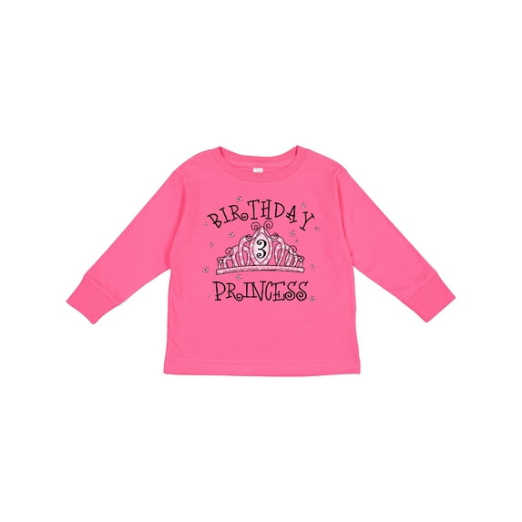 Inktastic Tiara 3rd Birthday Princess Girls Long Sleeve Toddler T-Shirt