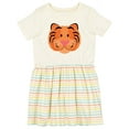 thumbnail image 1 of Inktastic Tiger Face Girls Toddler Dress, 1 of 5