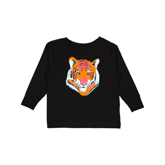 Inktastic Tiger Head Boys or Girls Long Sleeve Toddler T-Shirt