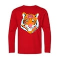 thumbnail image 1 of Inktastic Tiger Head Long Sleeve Youth T-Shirt, 1 of 5