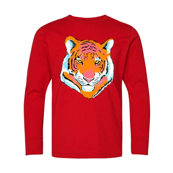 Inktastic Tiger Head Long Sleeve Youth T-Shirt