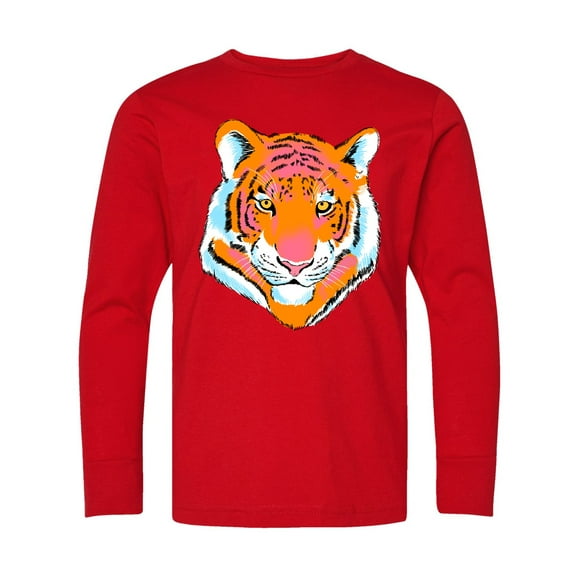 Inktastic Tiger Head Long Sleeve Youth T-Shirt
