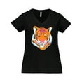 thumbnail image 1 of Inktastic Tiger Head Women's Plus Size V-Neck T-Shirt, 1 of 5