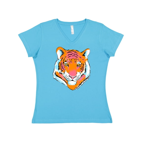 Inktastic Tiger Head Women's V-Neck T-Shirt