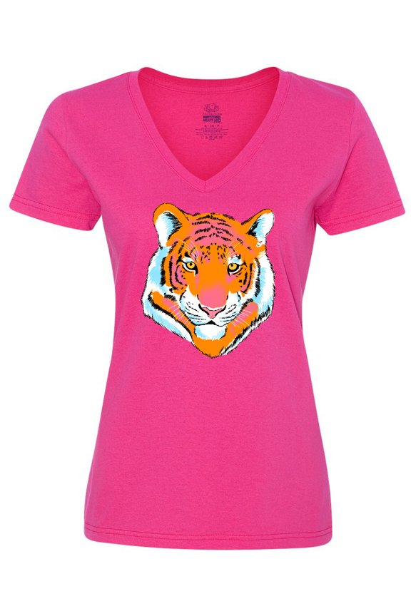 Tiger Head Women's V-Neck T-Shirt